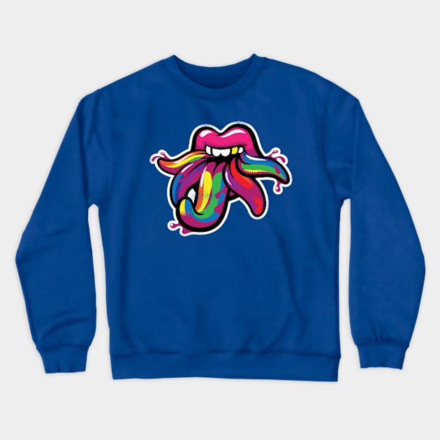 Tongues of Kali (rainbow version) Crewneck Sweatshirt by toadyco